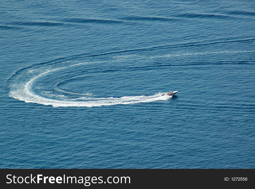 Water skiing, ocean, Dubrovnik, Croatia