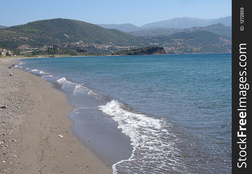Greek Beach with Blue green Water