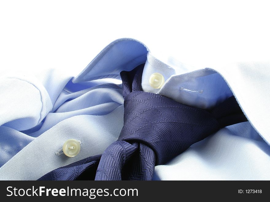 Shirt and tie on a white background