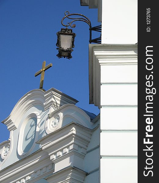 Fragment of cathedral contains cross ang lantern. Fragment of cathedral contains cross ang lantern.