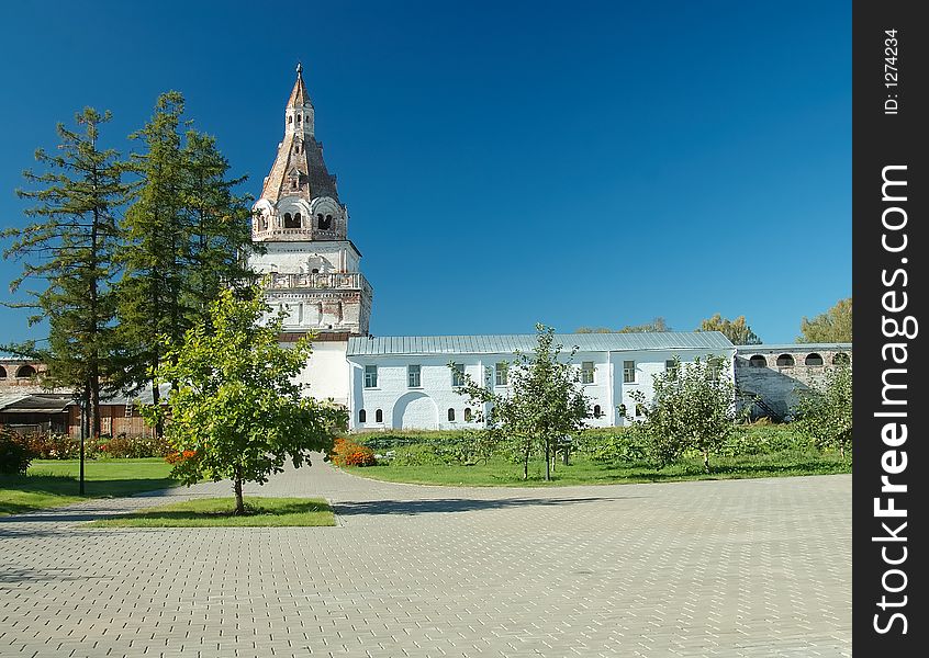 Antique russian monastery on summer