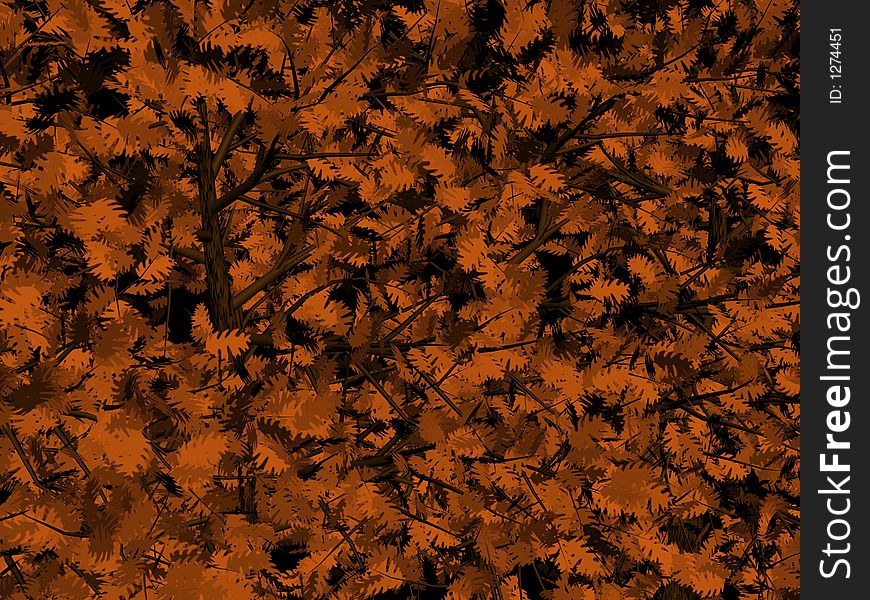Autumn leaves with trees design