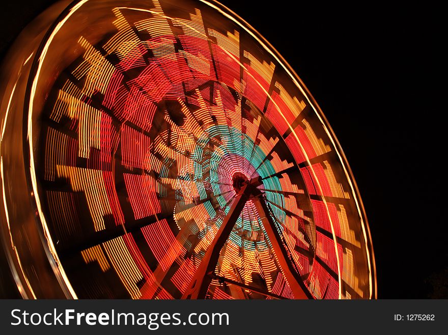 Ferris wheel - time lapse photo capturing motion