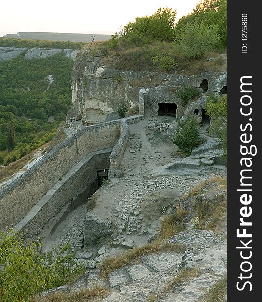 Caves and ruins of fortress