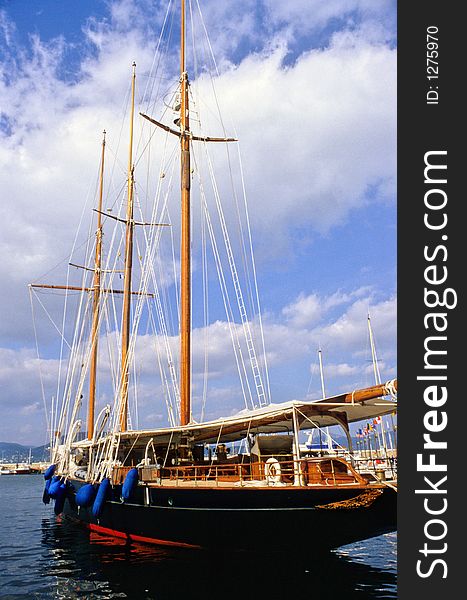 Beautiful antique three masts yacht. Beautiful antique three masts yacht
