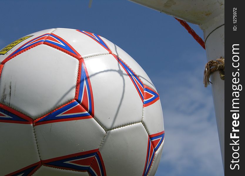 Soccer ball in the net. Soccer ball in the net