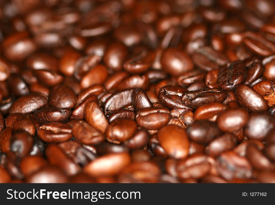 Macro photo of brown coffee beans. Macro photo of brown coffee beans