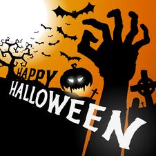 Halloween Greeting Card With Hand Vector Background Happy Halloween Party Festive Poster Stock Images Halloween Greeting Card With Hand Vector Background Happy Halloween Party Festive Poster Stock Images