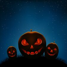 Halloween Pumpkins Night Royalty Free Stock Image