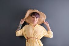 Trendy Young Woman With Tattoo Stock Images