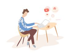 Man Working On Internet Using Laptop And Drinking Coffee. Work At Home. Travel And Work. In A Cafe Royalty Free Stock Images Man Working On Internet Using Laptop And Drinking Coffee. Work At Home. Travel And Work. In A Cafe Royalty Free Stock Images