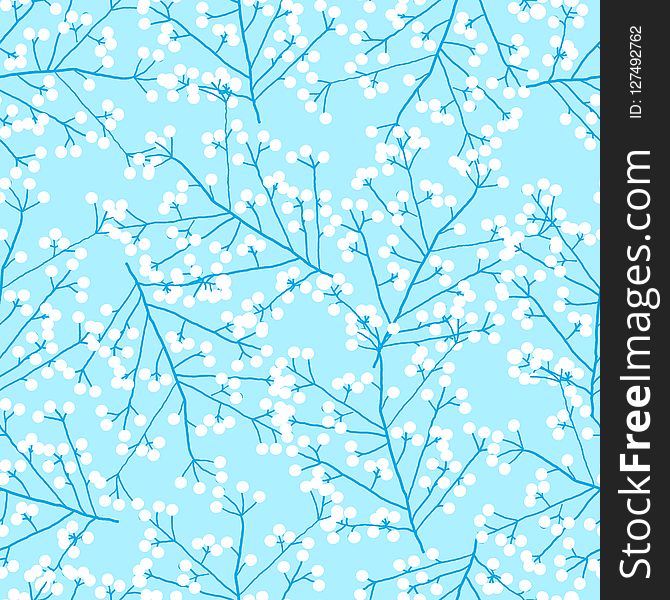 Forest inspiration pattern with rowan berry. Simple seamless stylish background for wedding, invitations, textile, wrapping paper