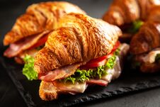 Classic BLT Croissant Sandwiches Stock Photography Classic BLT Croissant Sandwiches Stock Photography