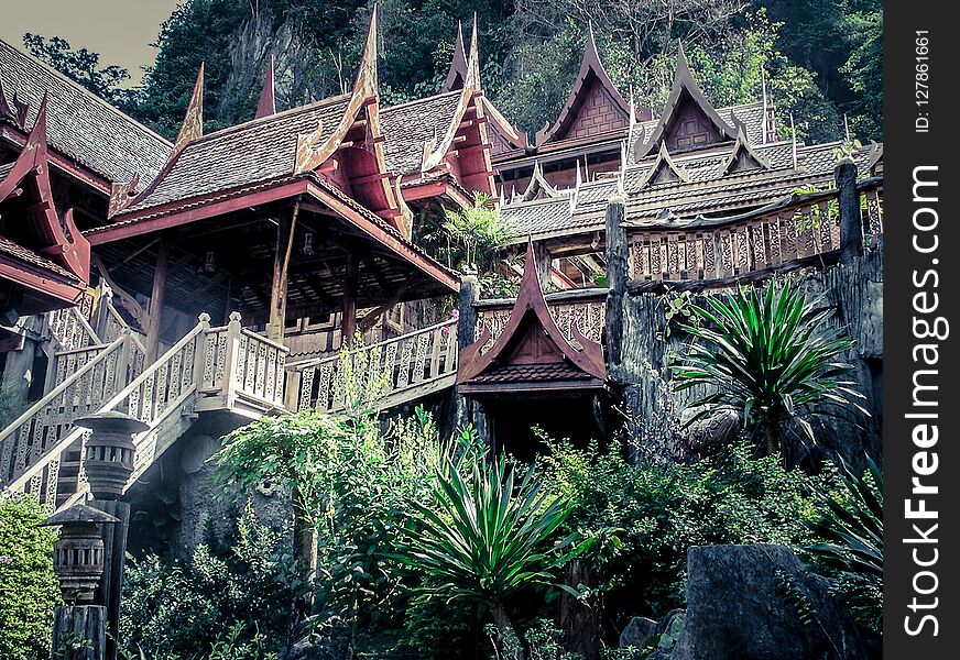 Thai house in the jungle of Uthaithani province. Thai house in the jungle of Uthaithani province