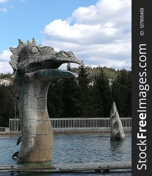 Water, Sculpture, Monument, Tree