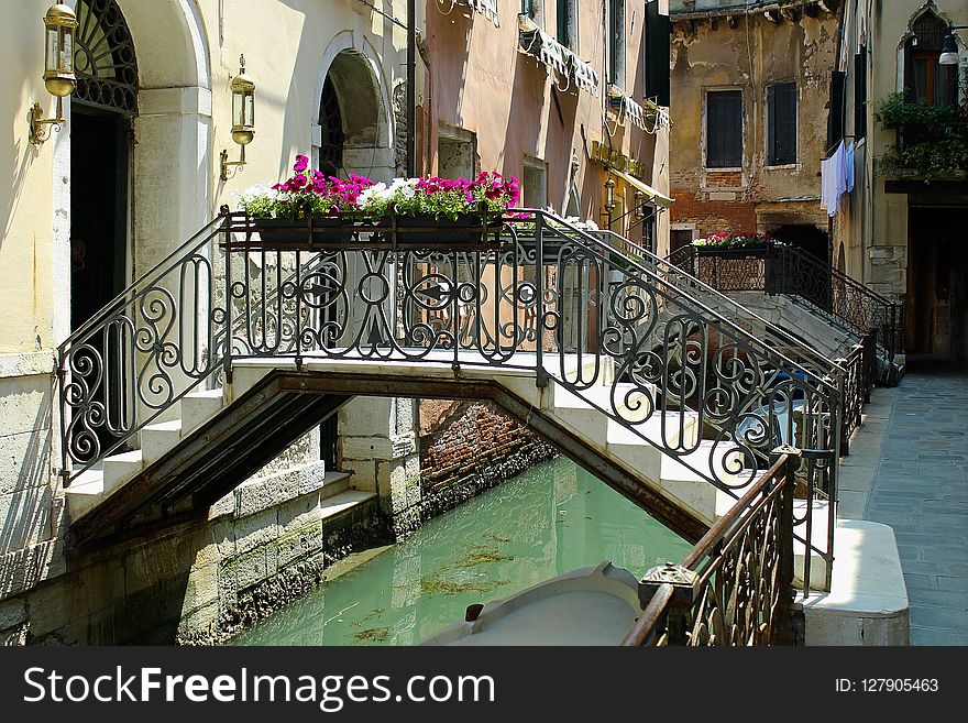 Waterway, Balcony, Canal, Iron