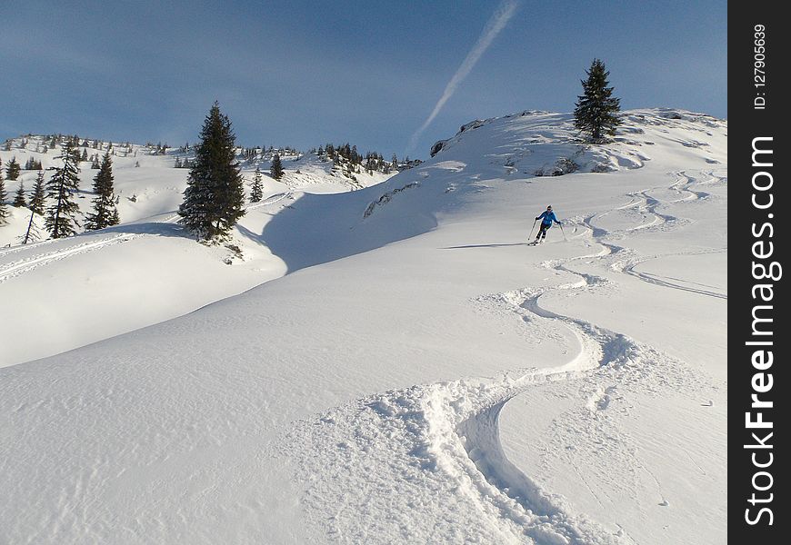 Piste, Snow, Sky, Mountain Range