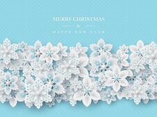 Free Christmas Background With 3d Decorative Snowflakes Royalty Free Stock Photography - 127960437