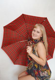 Young Woman With Umbrella Royalty Free Stock Images