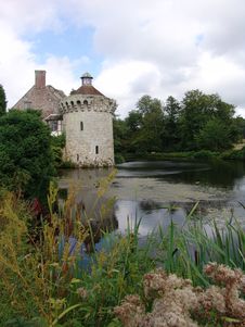 Castle Tower Viewed From Across Moat Royalty Free Stock Image
