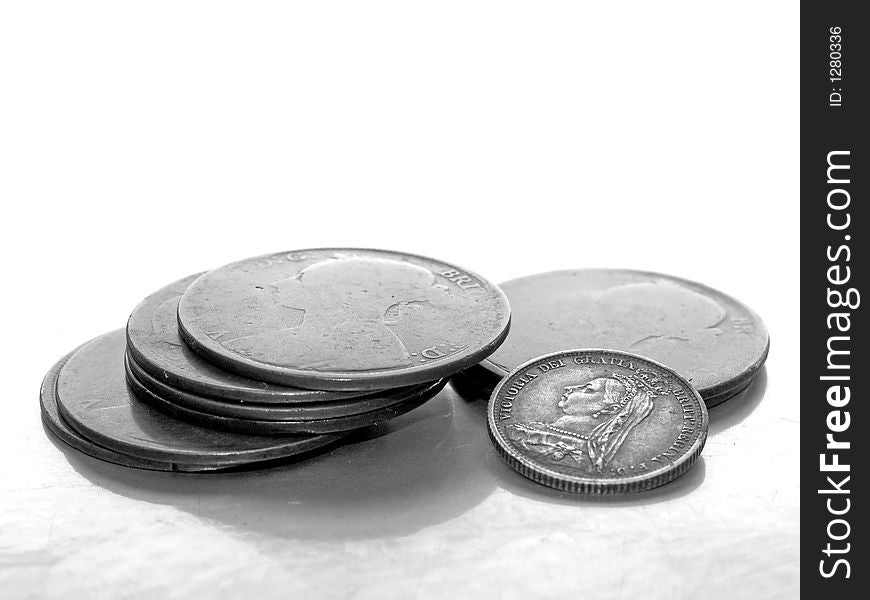 Young and old,vintage coins.