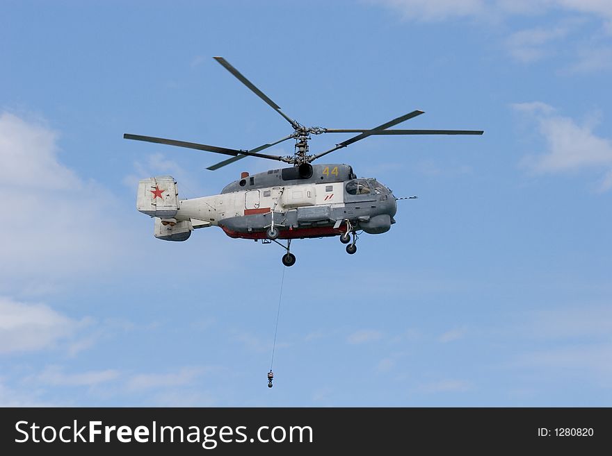 Russian helicopter KA-32 in sky