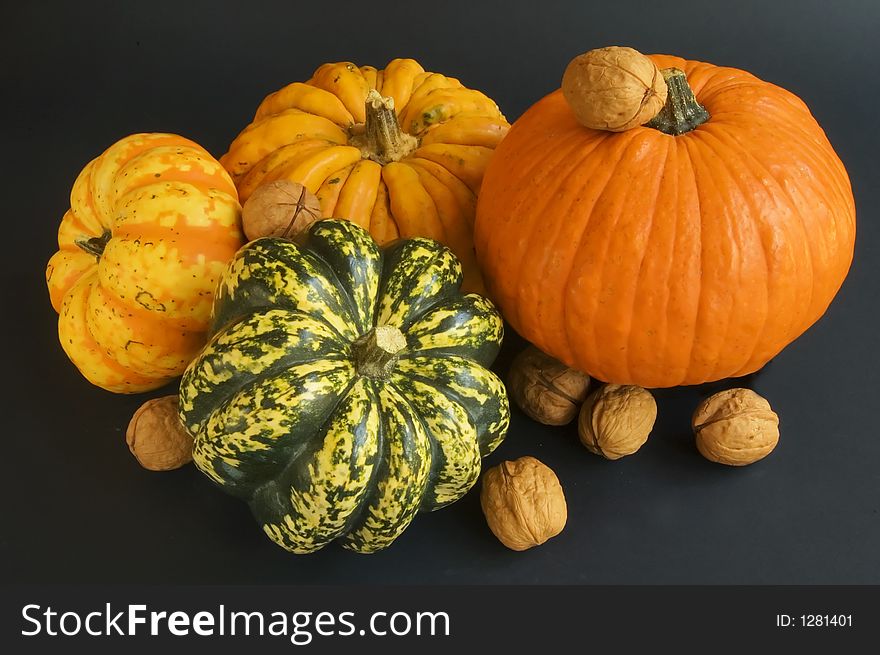 Some colorful pumpkins ready for Halloween. Some colorful pumpkins ready for Halloween