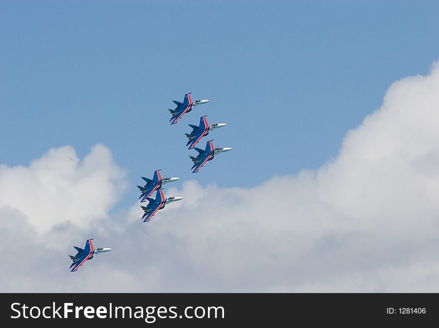 Aerobatic team - Russian Knights- SU27. Aerobatic team - Russian Knights- SU27