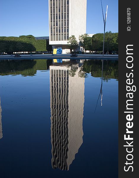 Office Building Reflecting in Pond. Office Building Reflecting in Pond