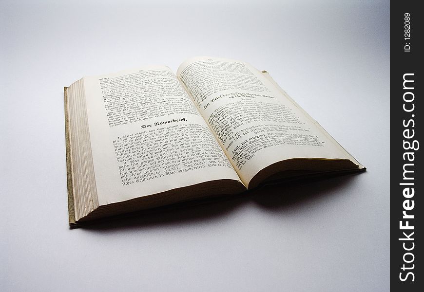 Open german bible. Written in old gothic caracters. Year published: 1928. Open german bible. Written in old gothic caracters. Year published: 1928