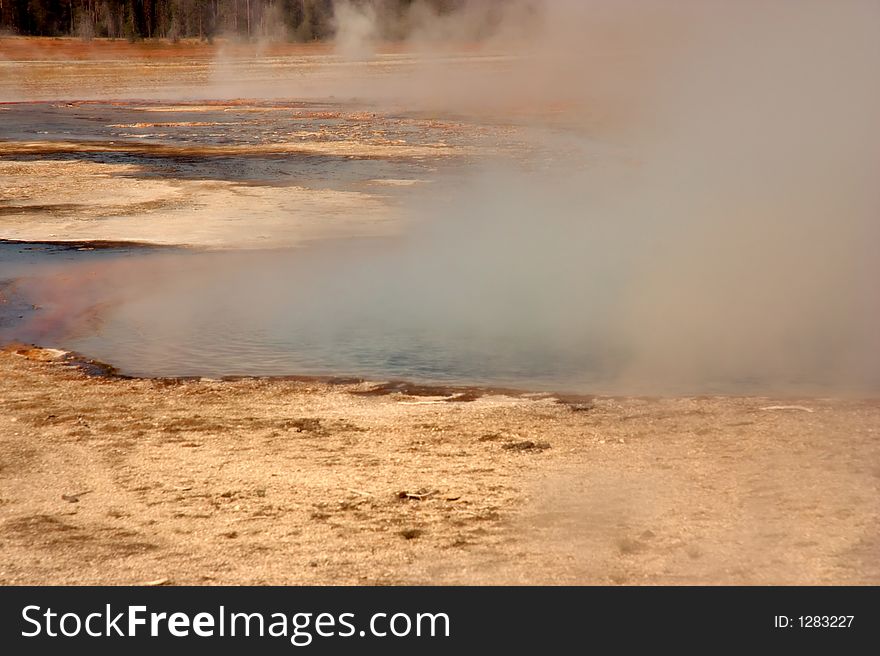 Springs site in Yellowstone Park. Springs site in Yellowstone Park
