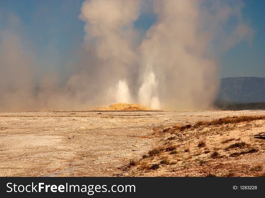 Geyser site in Yellowstone Park