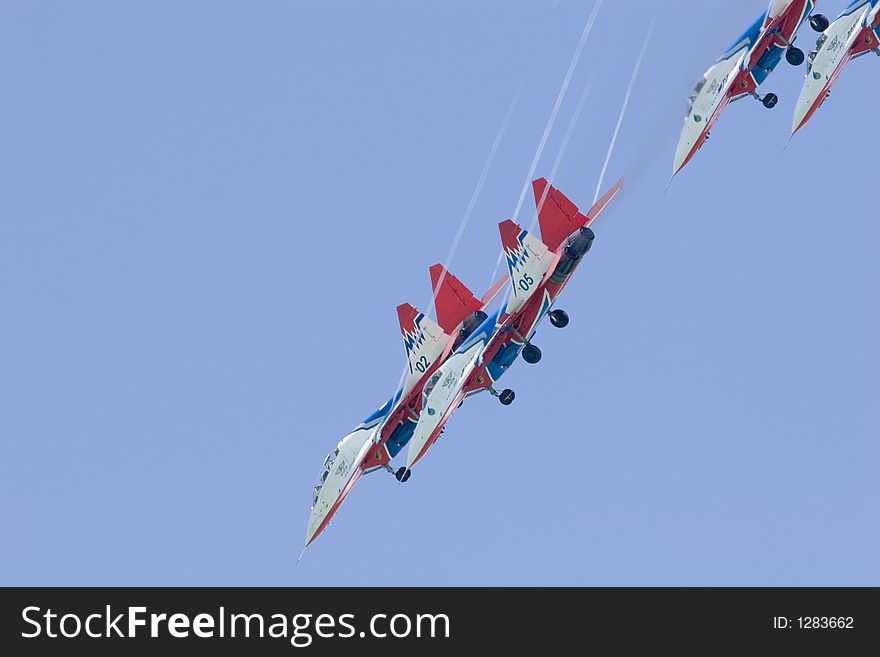 Aerobatic team - Swifts - Strizhi- Mig29. Aerobatic team - Swifts - Strizhi- Mig29