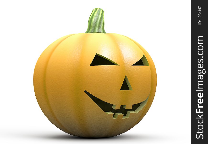 Halloween pumpkin isolated on white with clipping path. Photorealistic 3D rendering. Halloween pumpkin isolated on white with clipping path. Photorealistic 3D rendering.