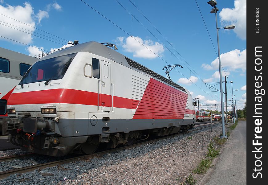 Electric power driven locomotive, close-up