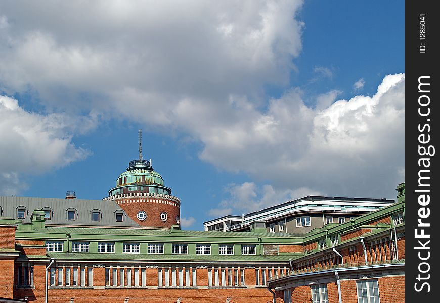 Helsinki marketplace roofs at noon
