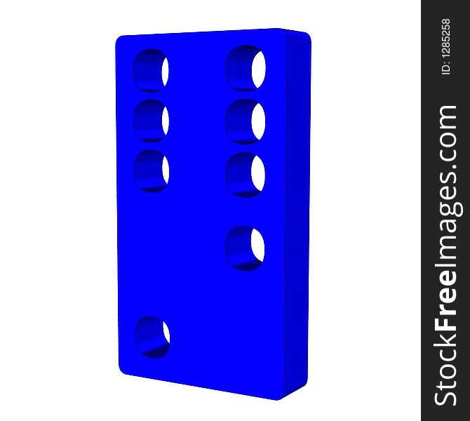 Blue domino stone - computer generated illustration