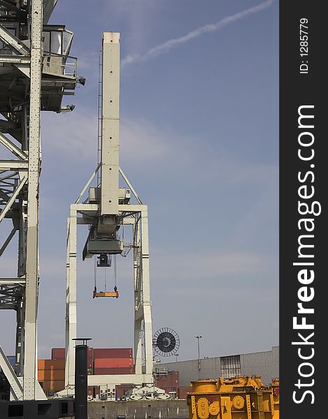 Container crane in the harbour of hambourg. Container crane in the harbour of hambourg