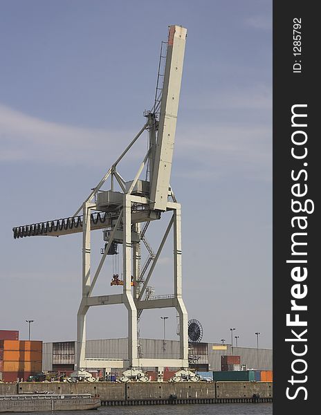 Container crane in the harbour of hambourg. Container crane in the harbour of hambourg