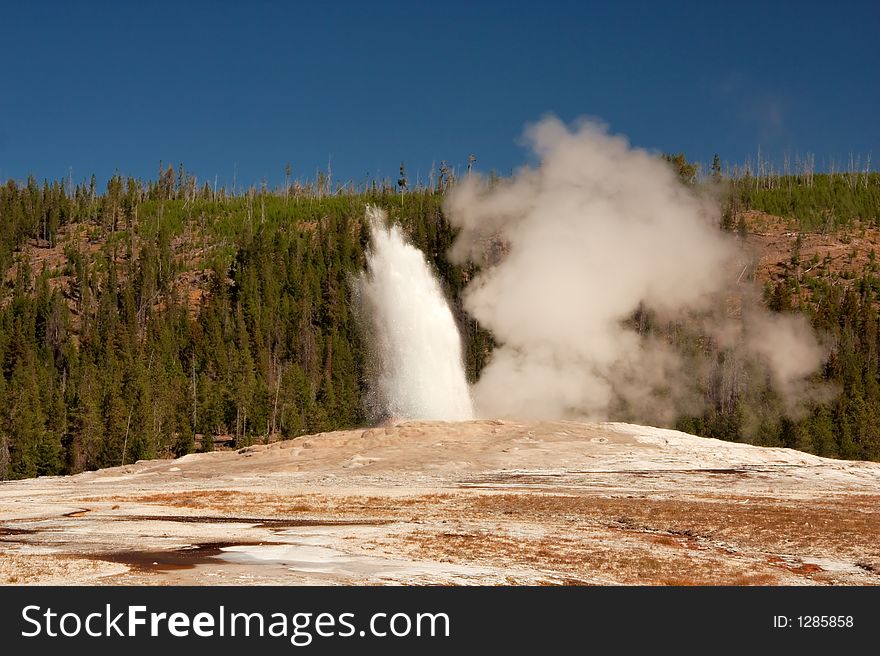 Geyser site in Yellowstone Park. Geyser site in Yellowstone Park