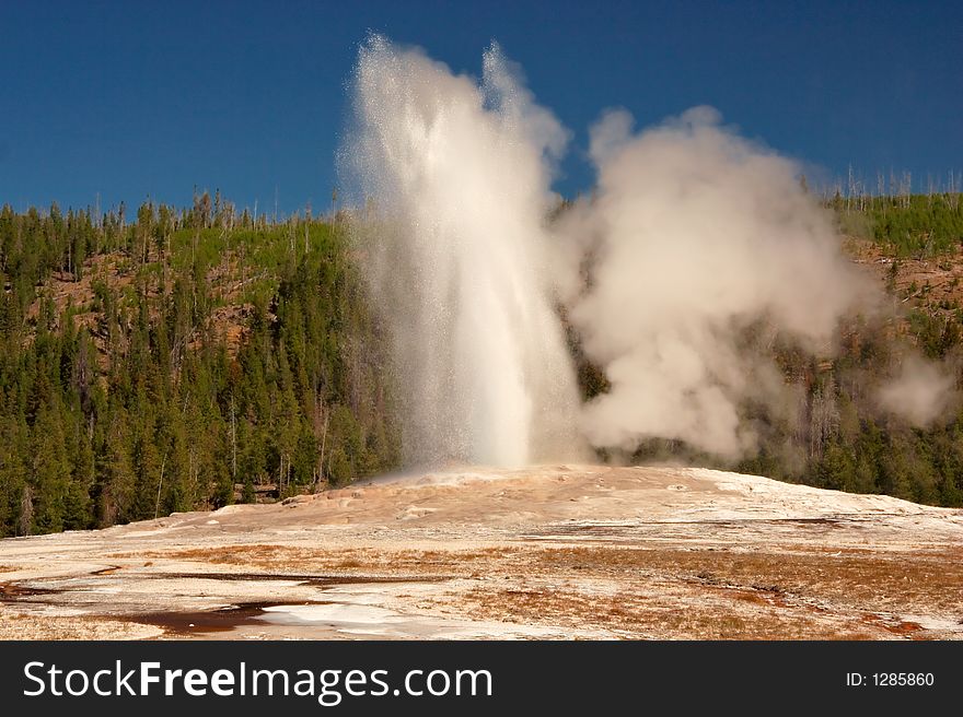 Geyser site in Yellowstone Park. Geyser site in Yellowstone Park