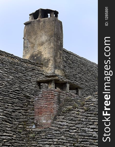 Drystone hut roof in Breuil, Dordogne (Perigord), Aquitaine, France. Drystone hut roof in Breuil, Dordogne (Perigord), Aquitaine, France
