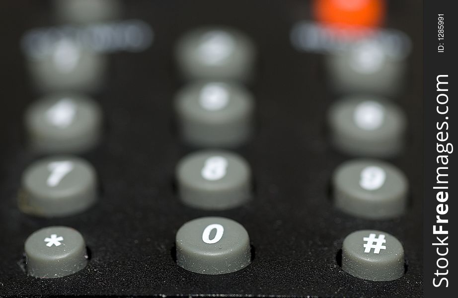 Close-up of a number button selection pad. Close-up of a number button selection pad
