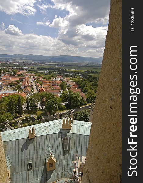 View from the tower of castle Bouzov in the Czech Republic. View from the tower of castle Bouzov in the Czech Republic