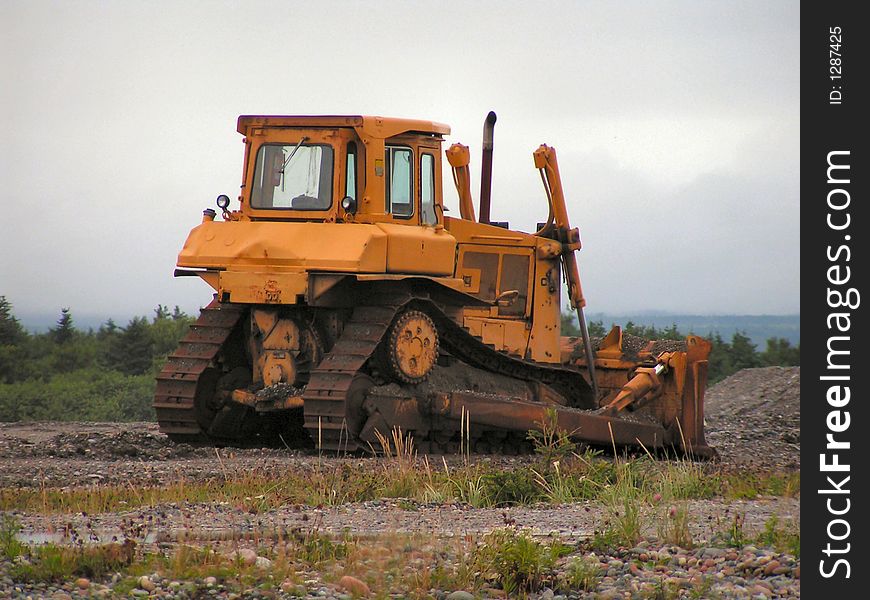 A piece of heavy equipment. A piece of heavy equipment