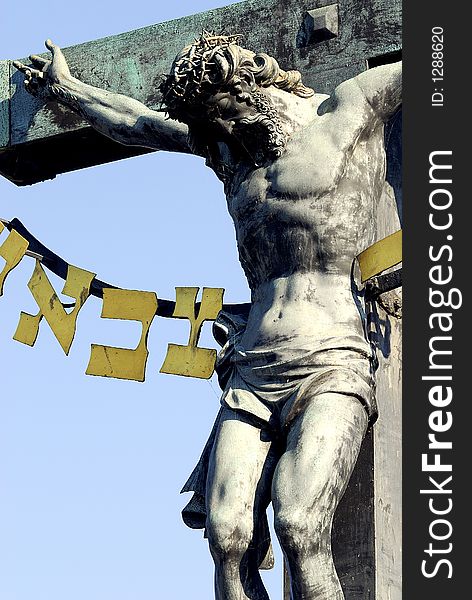 Crucifixion of Christ, Charles Bridge, Prague. Crucifixion of Christ, Charles Bridge, Prague.