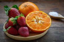 Strawberry And Orange Fruit Vitamin Diet For Healthy Stock Photo Strawberry And Orange Fruit Vitamin Diet For Healthy Stock Photo