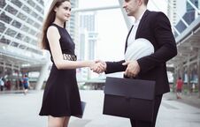 Business Welcomes Business Partner Shaking Hands,People Handshake Royalty Free Stock Images