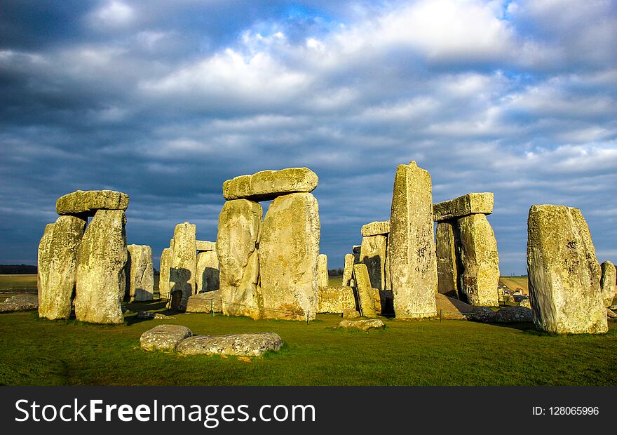 Stonehenge in England. An ancient prehistoric stone monument. Stonehenge in England. An ancient prehistoric stone monument