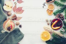 Autumn And Christmas Mulled Wine. Stock Photos